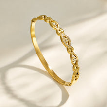 316L Stainless Steel 18K PVD Gold Heart and Zircon Bangle made with 316L stainless steel and 18K PVD gold finish for wholesale jewelry buyers - image 17
