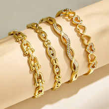 316L Stainless Steel 18K PVD Gold Heart and Zircon Bangle made with 316L stainless steel and 18K PVD gold finish for wholesale jewelry buyers - image 20