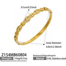 Heart zircon steel bangle
