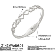 Heart zircon gold bangle