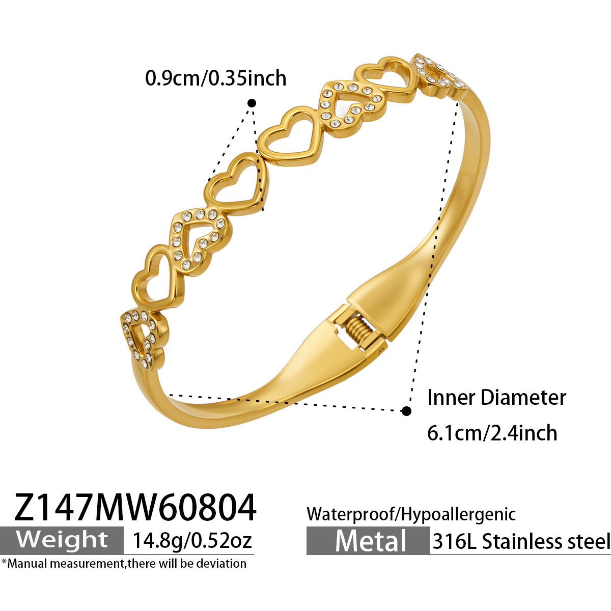 Eye zircon gold bangle