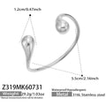 Teardrop Steel Open Bangle / Bangle