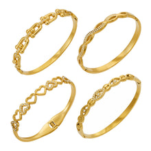 316L Stainless Steel 18K PVD Gold Heart and Zircon Bangle made with 316L stainless steel and 18K PVD gold finish for wholesale jewelry buyers - image 6