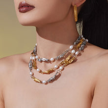 316L Stainless Steel Baroque Freshwater Pearl Link Chain - Image 3