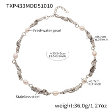 316L Stainless Steel Baroque Freshwater Pearl Link Chain - Image 5