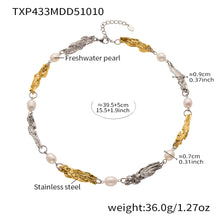 316L Stainless Steel Baroque Freshwater Pearl Link Chain - Image 6