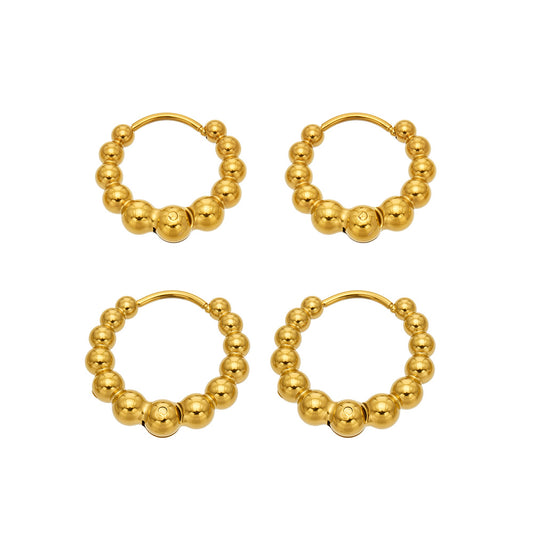 316L Stainless Steel 18K PVD Gold Beaded Drop Earrings made with 316L stainless steel and 18K PVD gold finish for wholesale jewelry buyers - image 13