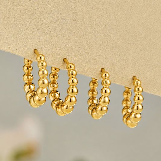 Elegantly displayed 316L Stainless Steel Beaded Drop Earrings