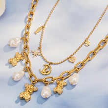 316L Stainless Steel 18K PVD Gold Bear Pearl Necklace made with 316L stainless steel and 18K PVD gold finish for wholesale jewelry buyers - image 14