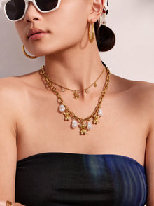 316L Stainless Steel 18K PVD Gold Bear Pearl Necklace made with 316L stainless steel and 18K PVD gold finish for wholesale jewelry buyers - image 9