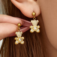 316L Stainless Steel 18K PVD Gold Bear Zircon Earrings made with 316L stainless steel and 18K PVD gold finish for wholesale jewelry buyers - image 12