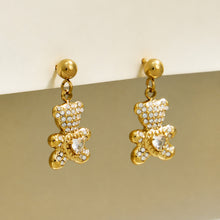 316L Stainless Steel 18K PVD Gold Bear Zircon Earrings made with 316L stainless steel and 18K PVD gold finish for wholesale jewelry buyers - image 4