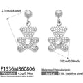Teddy Bear - Steel / Earrings