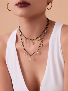 316L Stainless Steel Black Crystal & Starfish Zircon DIY Multi-Pendant Necklace - Image 4