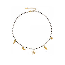 316L Stainless Steel Black Crystal & Starfish Zircon DIY Multi-Pendant Necklace - Image 6