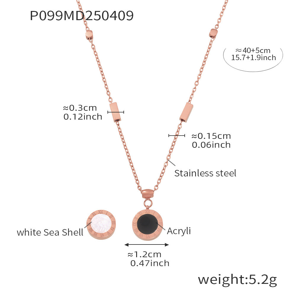 316L Stainless Steel Black & White Reversible Roman Numeral & LOVE Jewelry - Image 11
