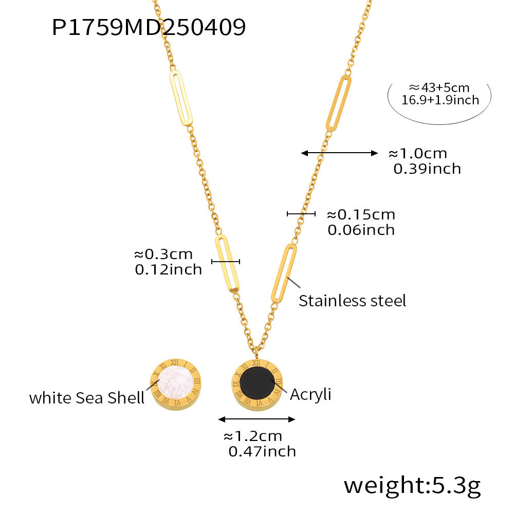 316L Stainless Steel Black & White Reversible Roman Numeral & LOVE Jewelry - Image 19