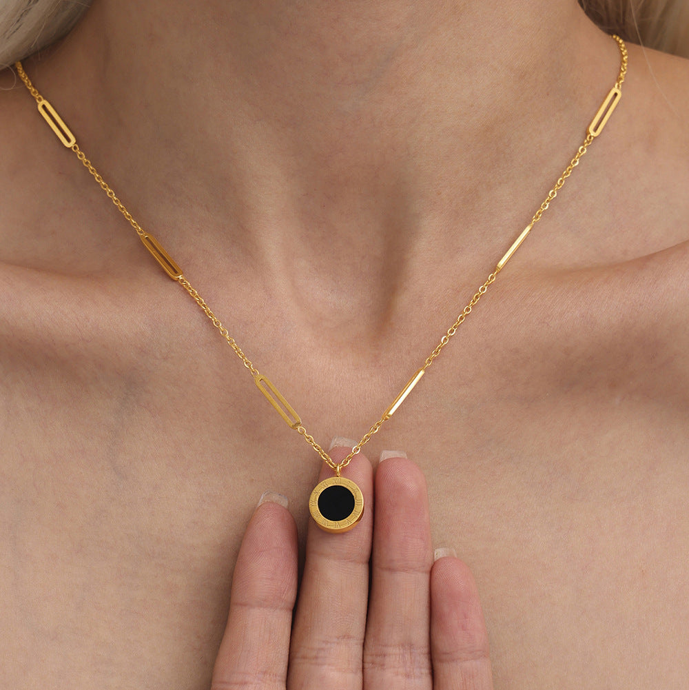 316L Stainless Steel Black & White Reversible Roman Numeral & LOVE Jewelry - Image 4