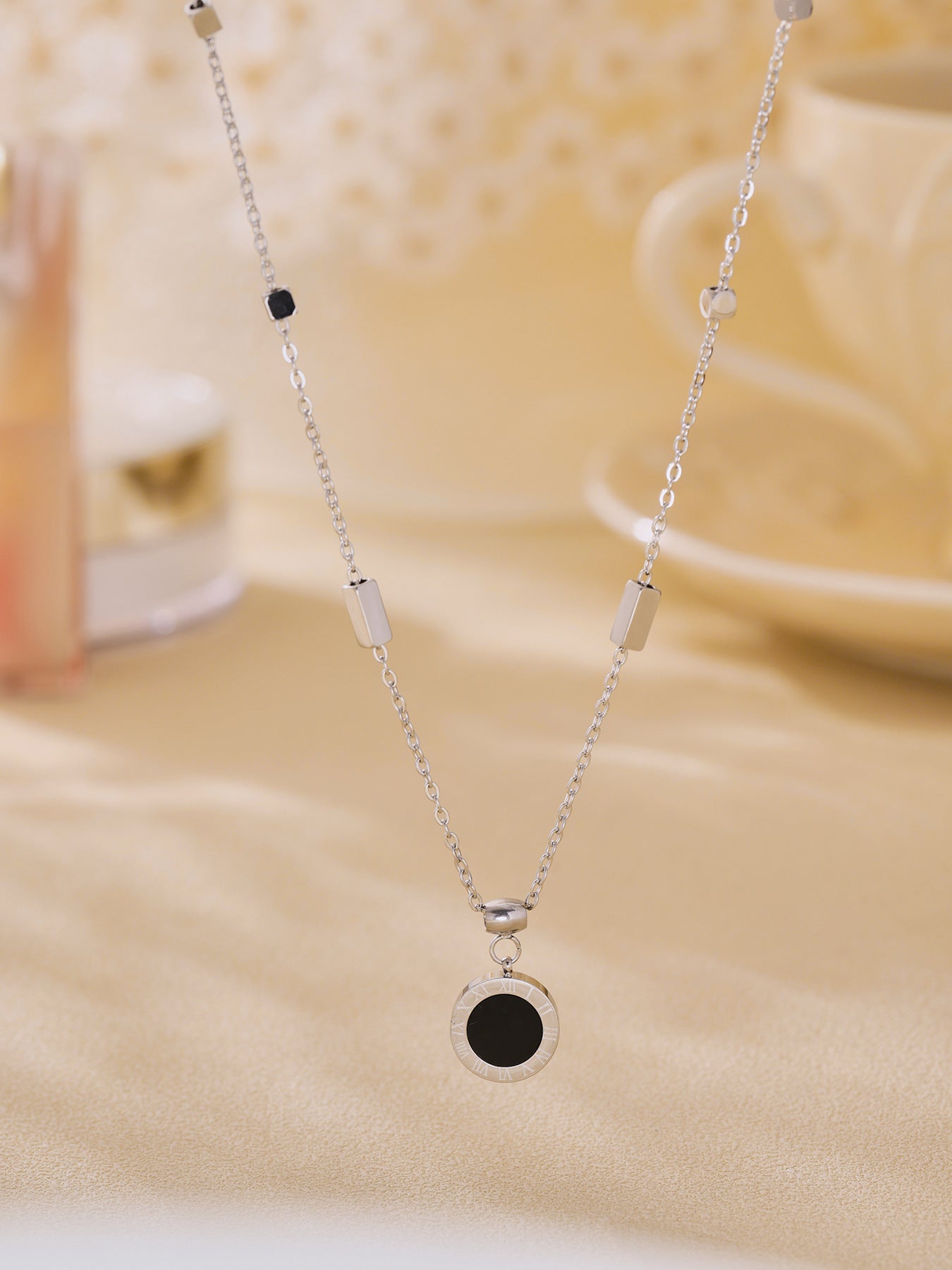 316L Stainless Steel Black & White Reversible Roman Numeral & LOVE Jewelry - Image 8