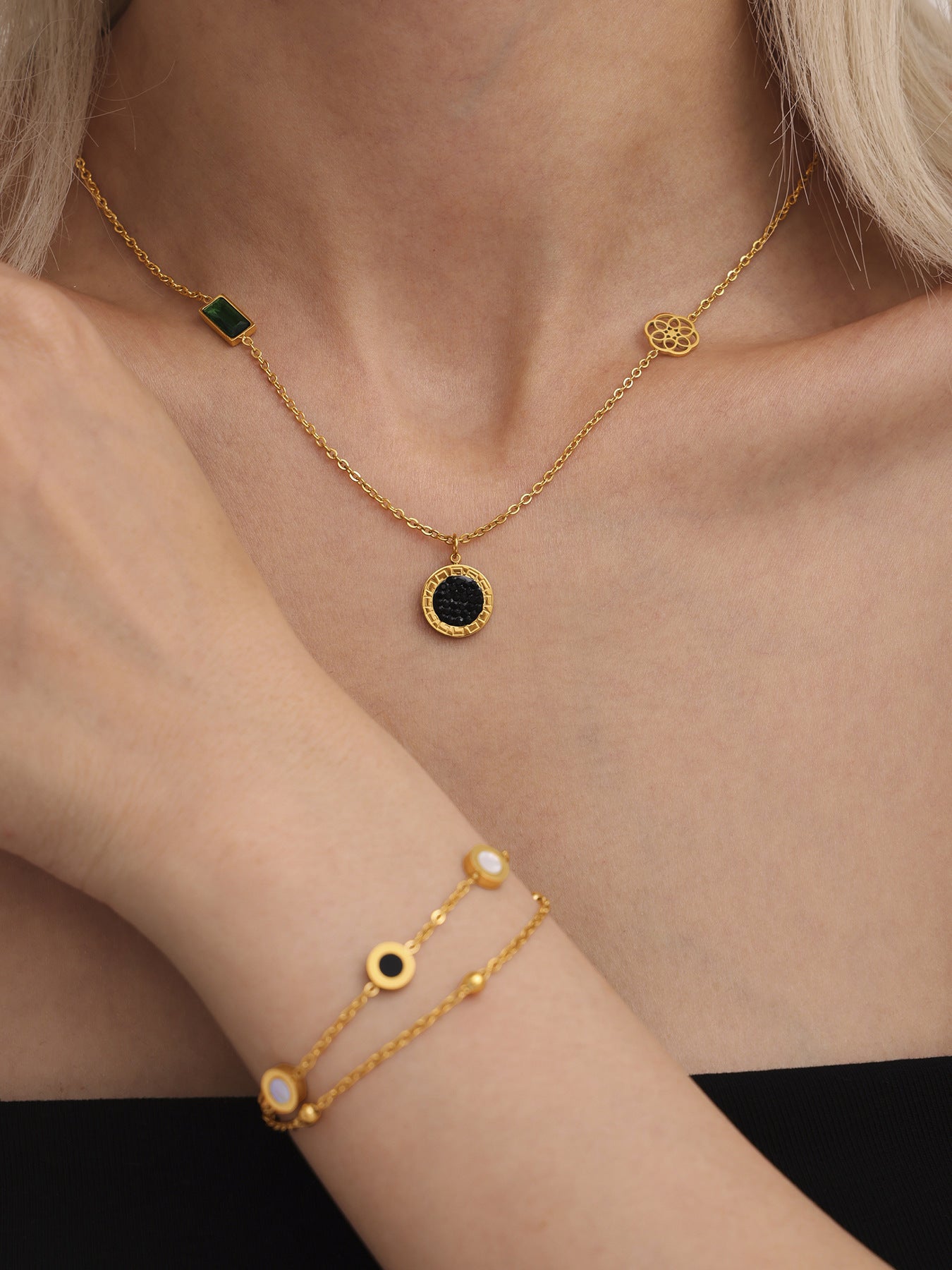 316L Stainless Steel Black & White Reversible Roman Numeral & LOVE Jewelry - Image 9