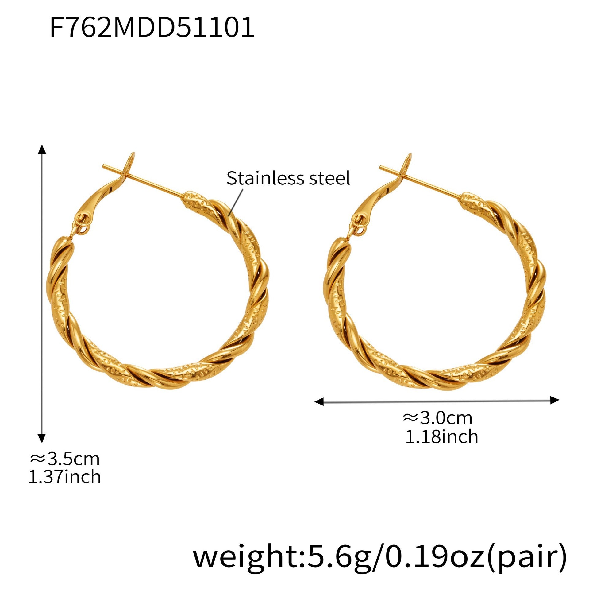 316L Stainless Steel Bold Geometric Zircon Drop Earrings - Image 10