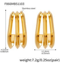 316L Stainless Steel Bold Geometric Zircon Drop Earrings - Image 11