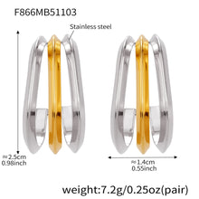 316L Stainless Steel Bold Geometric Zircon Drop Earrings - Image 18
