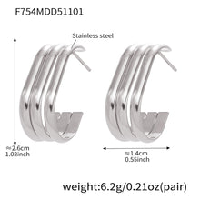 316L Stainless Steel Bold Geometric Zircon Drop Earrings - Image 20