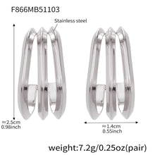 316L Stainless Steel Bold Geometric Zircon Drop Earrings - Image 21