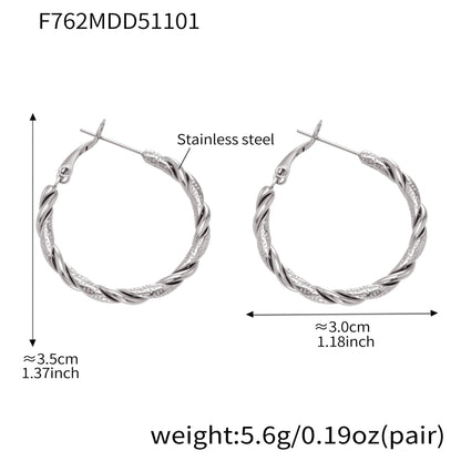 316L Stainless Steel Bold Geometric Zircon Drop Earrings - Image 7