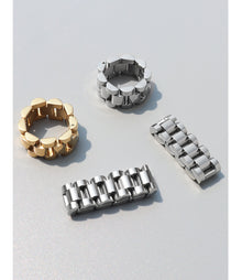 316L Stainless Steel Bold Industrial Design Stackable Ring - Image 1