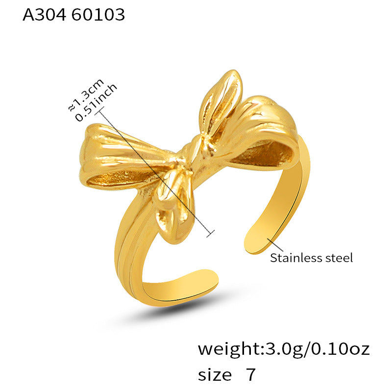 316L stainless steel bow open ring size 7 with 3.0g weight reference