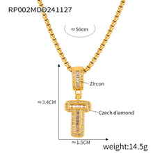 316L Stainless Steel 18K PVD Gold Box Chain Letter Necklace made with 316L stainless steel and 18K PVD gold finish for wholesale jewelry buyers - image 6