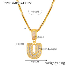316L Stainless Steel 18K PVD Gold Box Chain Letter Necklace made with 316L stainless steel and 18K PVD gold finish for wholesale jewelry buyers - image 7