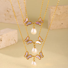 316L Stainless Steel 18K PVD Gold Butterfly Necklace made with 316L stainless steel and 18K PVD gold finish for wholesale jewelry buyers - image 9
