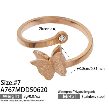 Elegant gold butterfly ring showcasing intricate design.