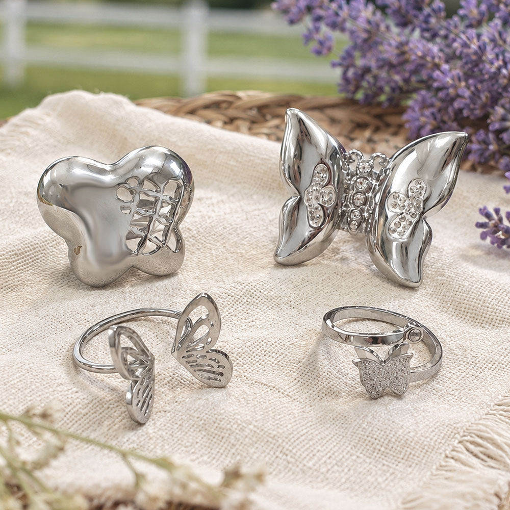 316L Stainless Steel 18K PVD Gold Butterfly Ring made with 316L stainless steel and 18K PVD gold finish for wholesale jewelry buyers - image 13