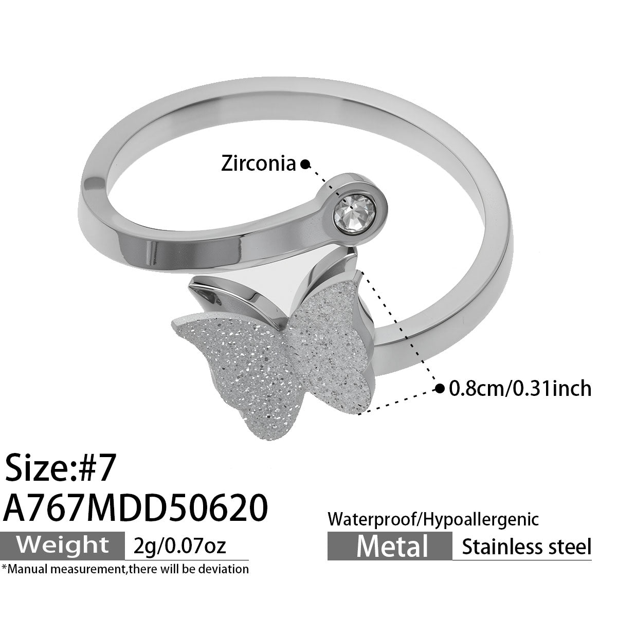 316L Stainless Steel 18K PVD Gold Butterfly Ring made with 316L stainless steel and 18K PVD gold finish for wholesale jewelry buyers - image 17