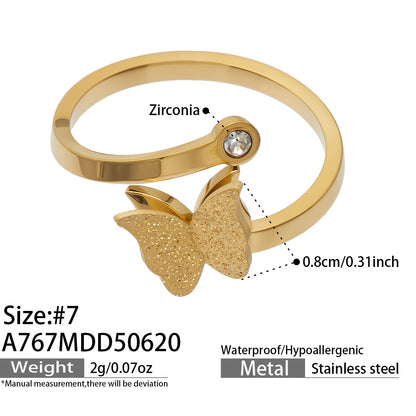 316L Stainless Steel 18K PVD Gold Butterfly Ring made with 316L stainless steel and 18K PVD gold finish for wholesale jewelry buyers - image 18