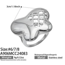 Adjustable steel butterfly ring for versatile wear.