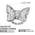 Steel Butterfly Ring (A906) / Size 6