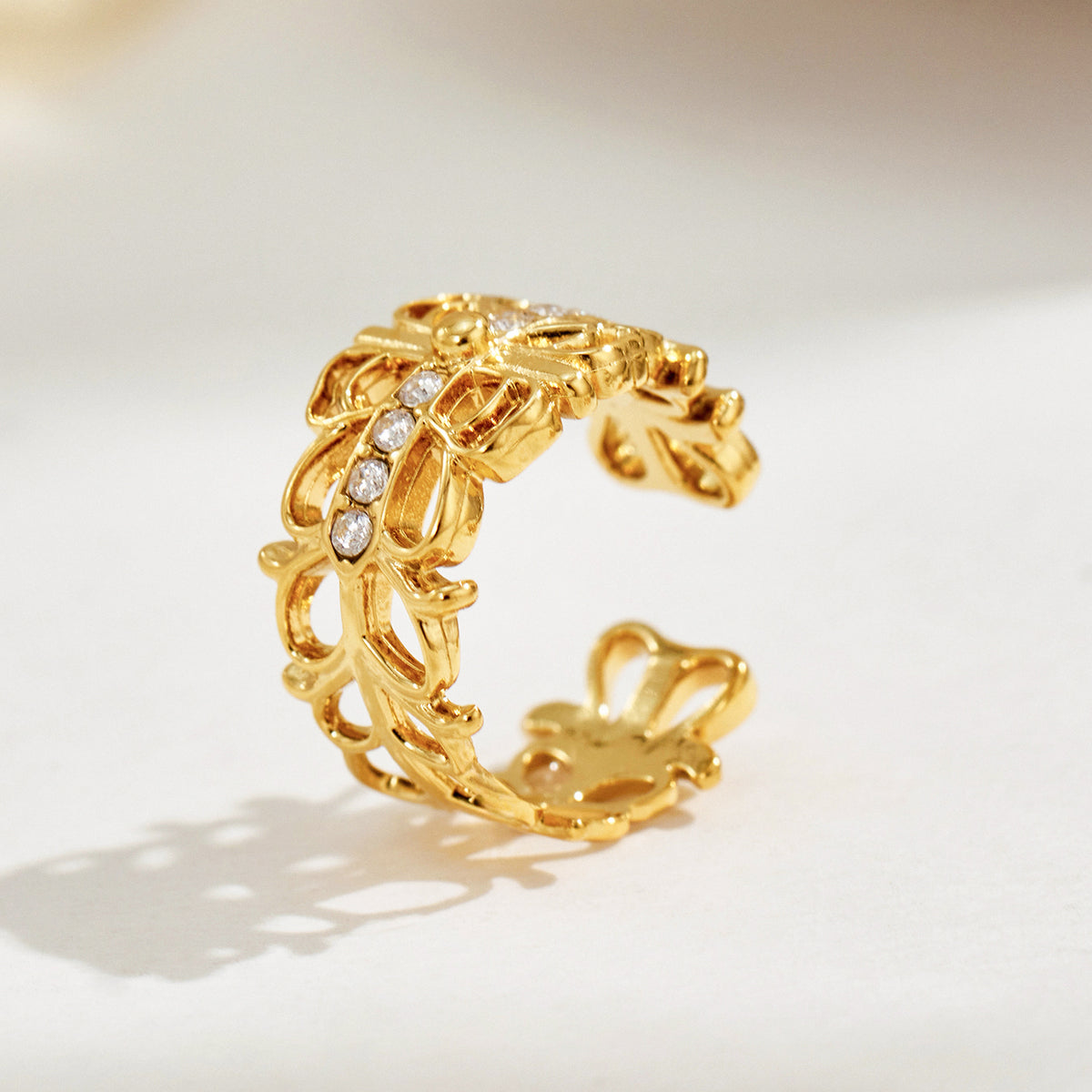 304 Stainless Steel 18K PVD Gold C Shape Hollow Zircon Ear Clip made with 304 stainless steel and 18K PVD gold finish for wholesale jewelry buyers - image 11
