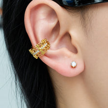 304 Stainless Steel 18K PVD Gold C Shape Hollow Zircon Ear Clip made with 304 stainless steel and 18K PVD gold finish for wholesale jewelry buyers - image 4