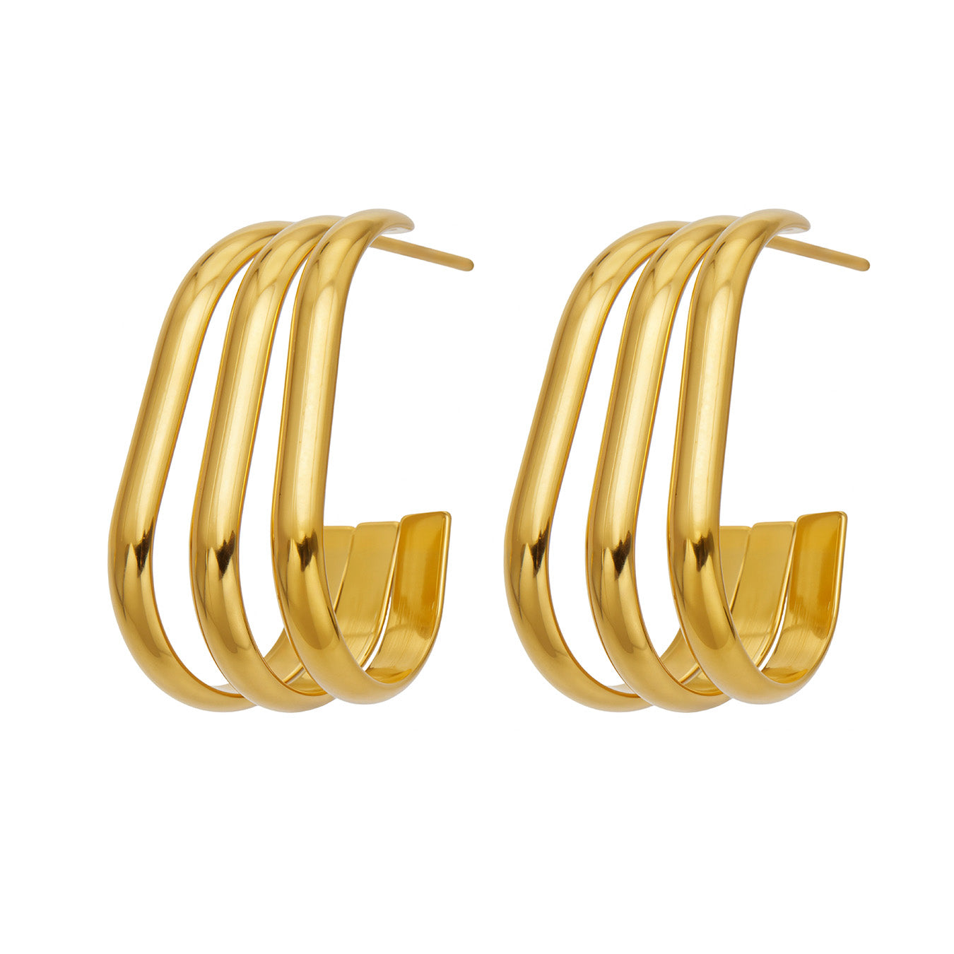 316L Stainless Steel 18K PVD Gold C-Shaped Earrings made with 316L stainless steel and 18K PVD gold finish for wholesale jewelry buyers - image 11