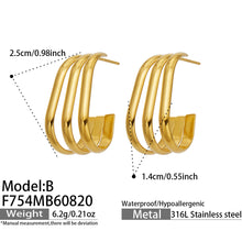 316L Stainless Steel 18K PVD Gold C-Shaped Earrings made with 316L stainless steel and 18K PVD gold finish for wholesale jewelry buyers - image 12