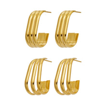 316L Stainless Steel 18K PVD Gold C-Shaped Earrings made with 316L stainless steel and 18K PVD gold finish for wholesale jewelry buyers - image 13