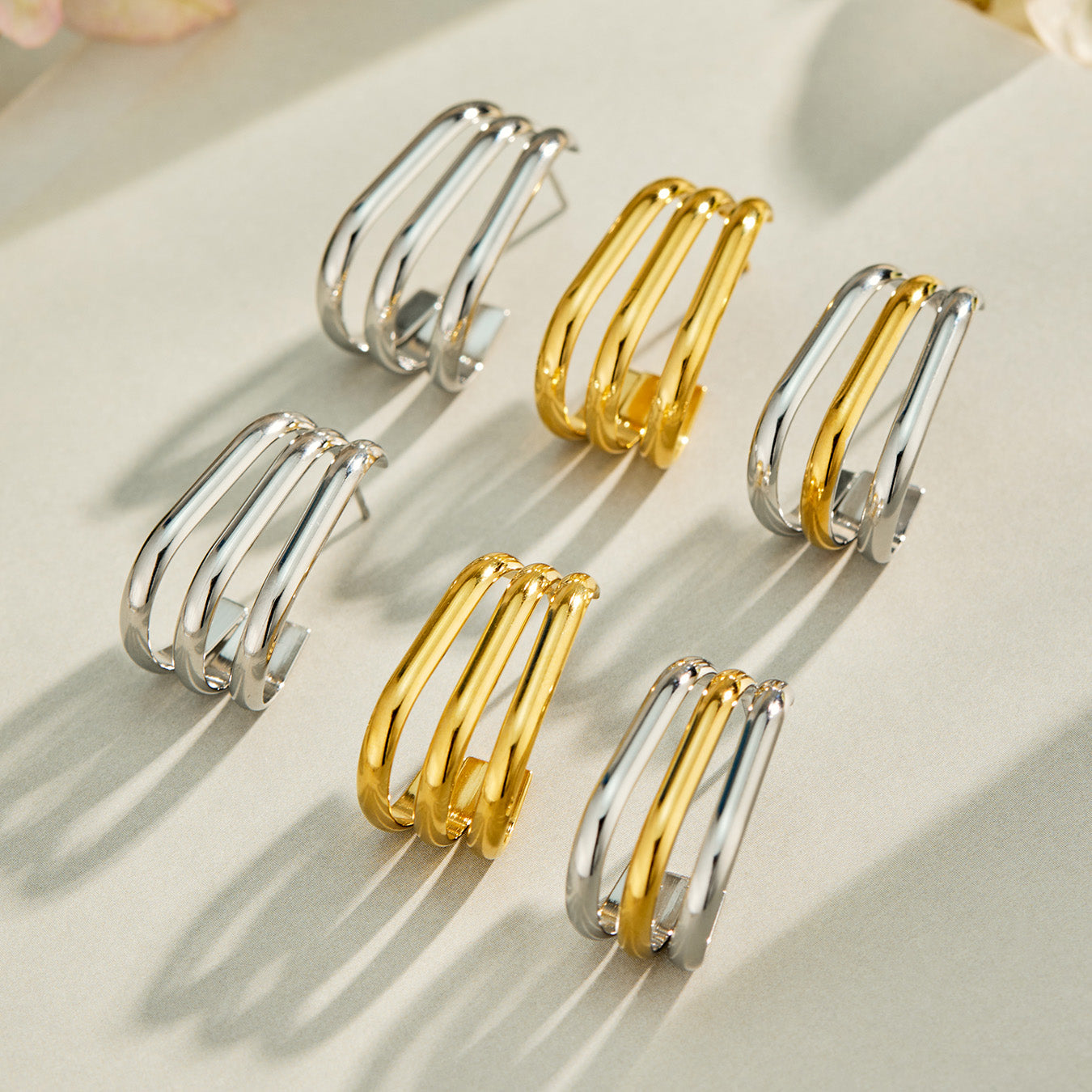 316L Stainless Steel 18K PVD Gold C-Shaped Earrings made with 316L stainless steel and 18K PVD gold finish for wholesale jewelry buyers - image 14