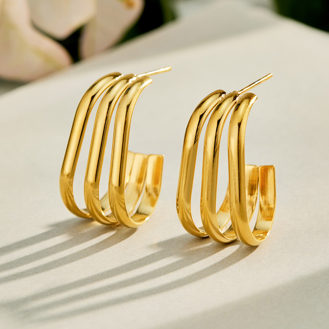 316L Stainless Steel 18K PVD Gold C-Shaped Earrings made with 316L stainless steel and 18K PVD gold finish for wholesale jewelry buyers - image 15