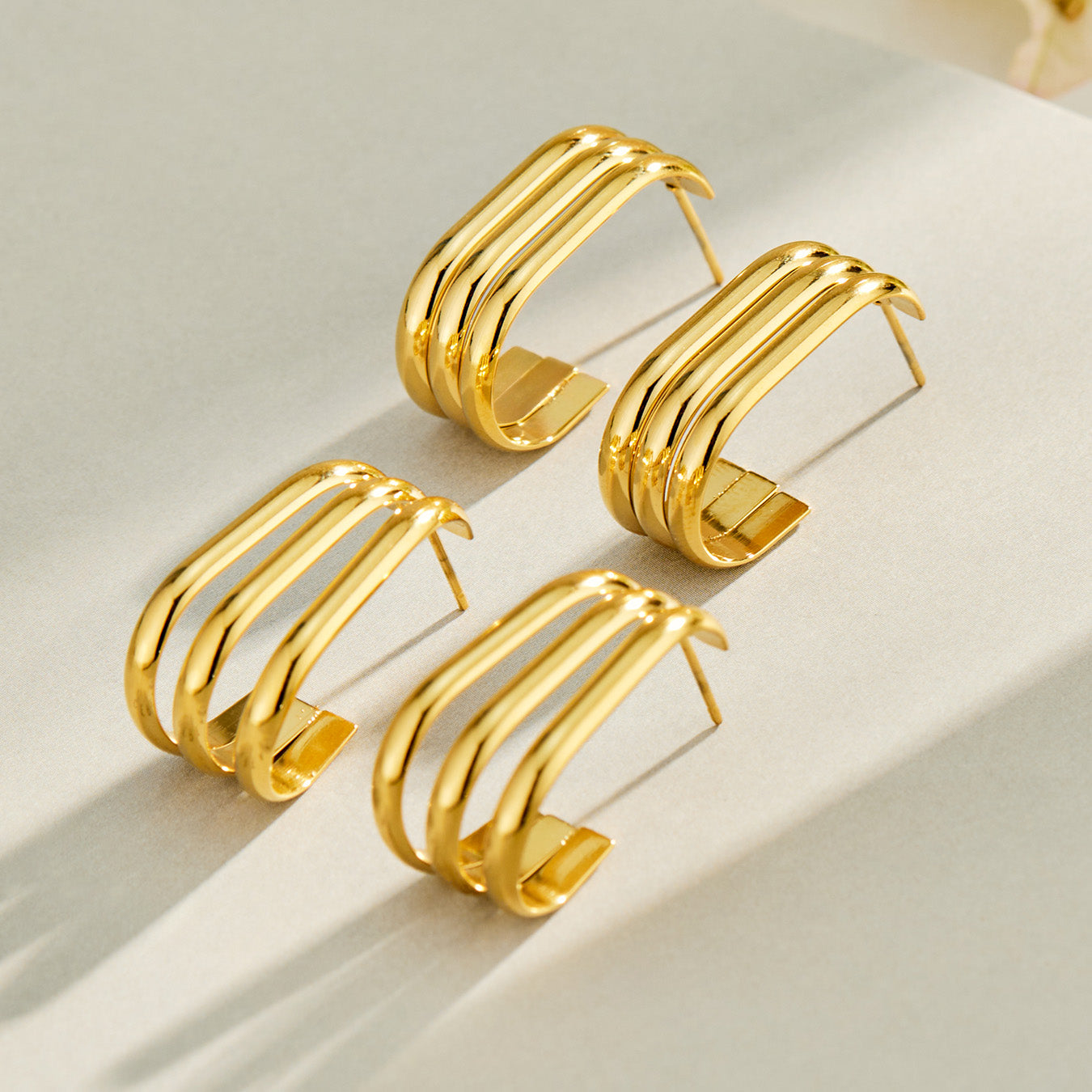 316L Stainless Steel 18K PVD Gold C-Shaped Earrings made with 316L stainless steel and 18K PVD gold finish for wholesale jewelry buyers - image 18