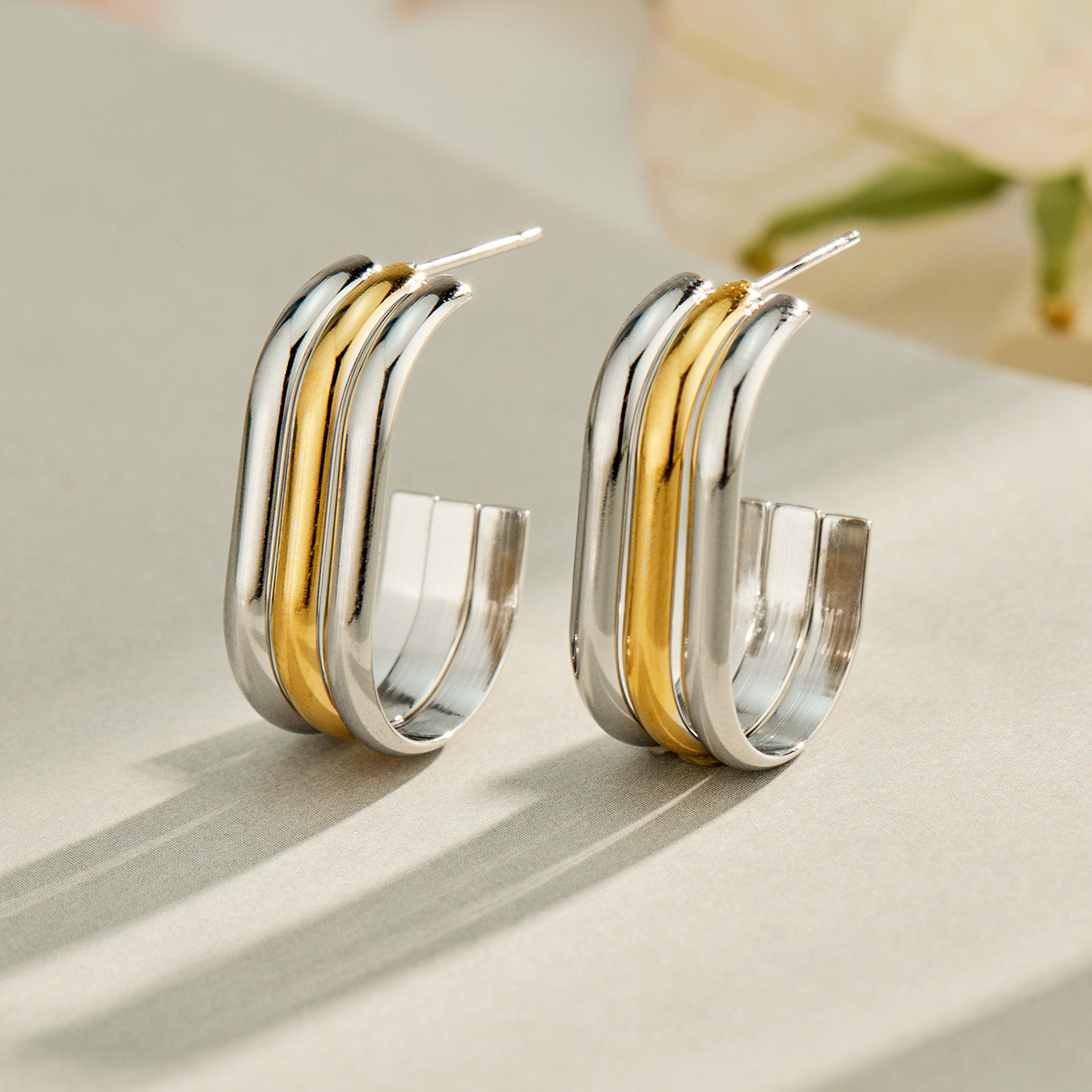 316L Stainless Steel 18K PVD Gold C-Shaped Earrings made with 316L stainless steel and 18K PVD gold finish for wholesale jewelry buyers - image 19